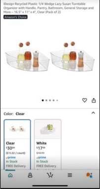 11 iDesign Recycled Plastic 1/4 Wedge Lazy Susan Turntable Organizer Bin